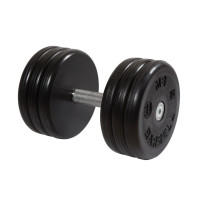 Гантель MB Barbell классик с вращающейся ручкой\хром черная 33 кг MB-FdbEM-B33