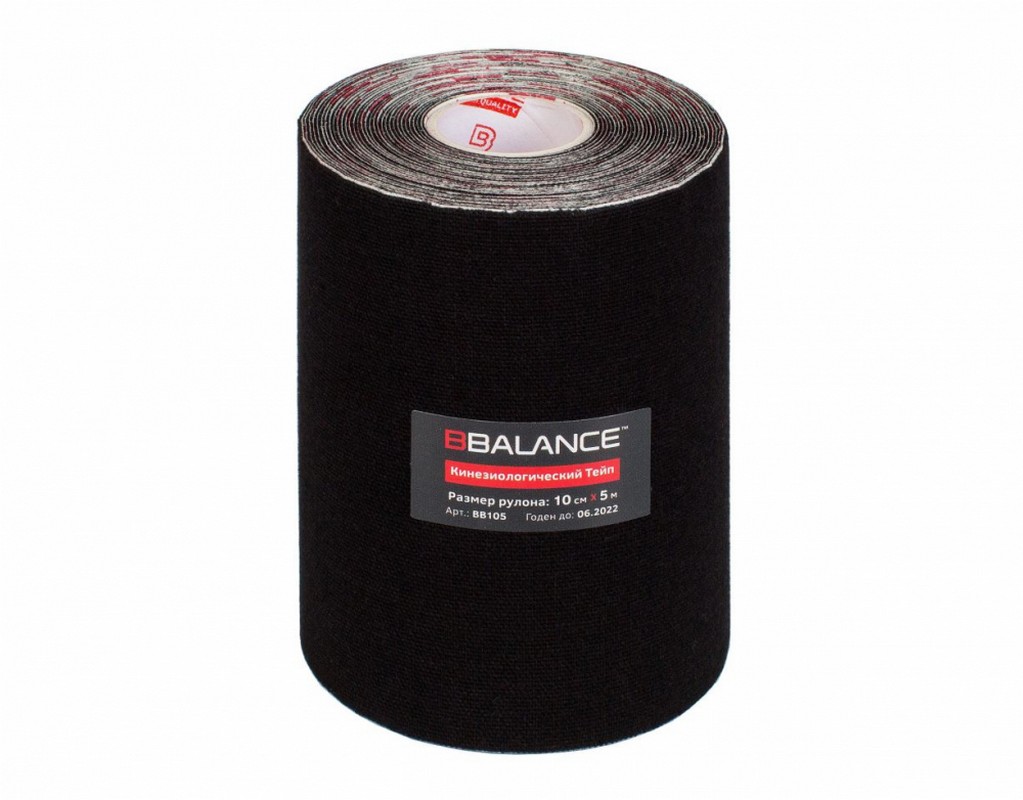 Кинезио тейп широкий BBalance 10x500 см Черный 1023_800