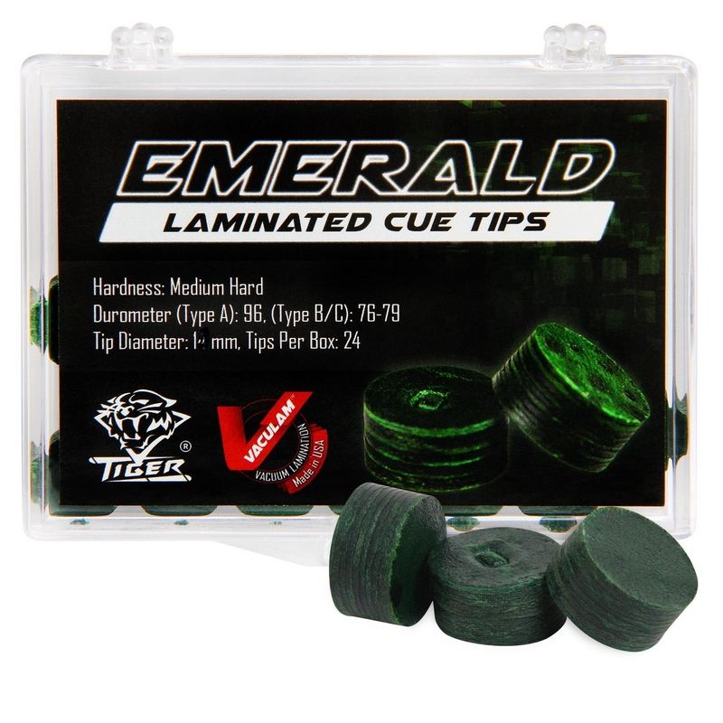 Наклейка для кия Tiger Emerald ø14мм Мedium/Нard, 1шт. 800_800