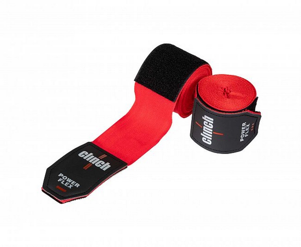 Бинты боксерские 350см Clinch Boxing Hand Wrap Power Flex C239 красный 976_800