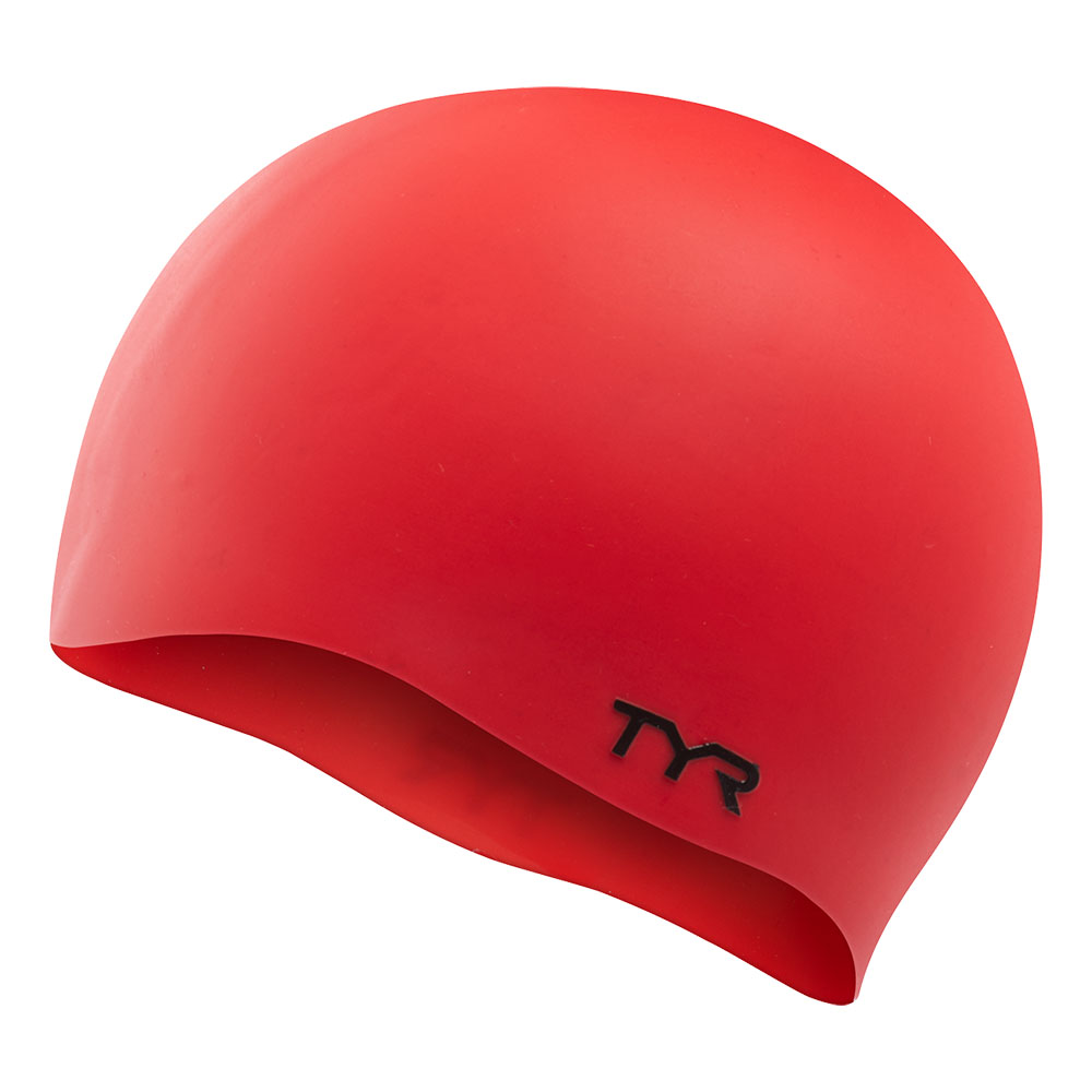 Шапочка для плавания TYR Wrinkle Free Silicone Cap, LCSO-610, красный, силикон 1000_1000