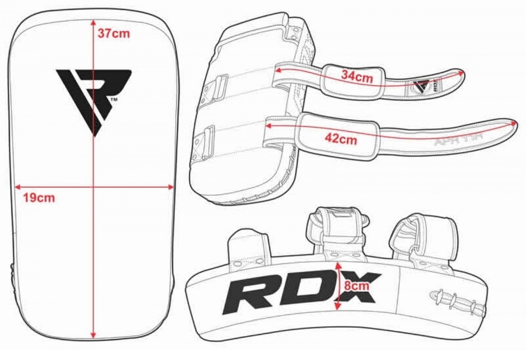 Макивара RDX APR-T1W черный\белый 1802_1200