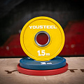 Диск 1,5кг, каучук, тренировочный, желтый YouSteel 120_120